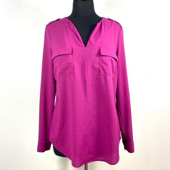 Long sleeve V-neck blouse - Picture 1 of 2